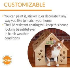 K&H Pet Products Birchwood Manor Wooden Outdoor Heated Cat House, Natural Wood -Trixie || Catit || Nature's Miracle Shop 164062 PT2. AC SS1800 V1641579087