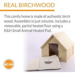 K&H Pet Products Birchwood Manor Wooden Outdoor Heated Cat House, Natural Wood -Trixie || Catit || Nature's Miracle Shop 164062 PT3. AC SS1800 V1641579101