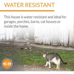 K&H Pet Products Birchwood Manor Wooden Outdoor Heated Cat House, Natural Wood -Trixie || Catit || Nature's Miracle Shop 164062 PT4. AC SS1800 V1692208846