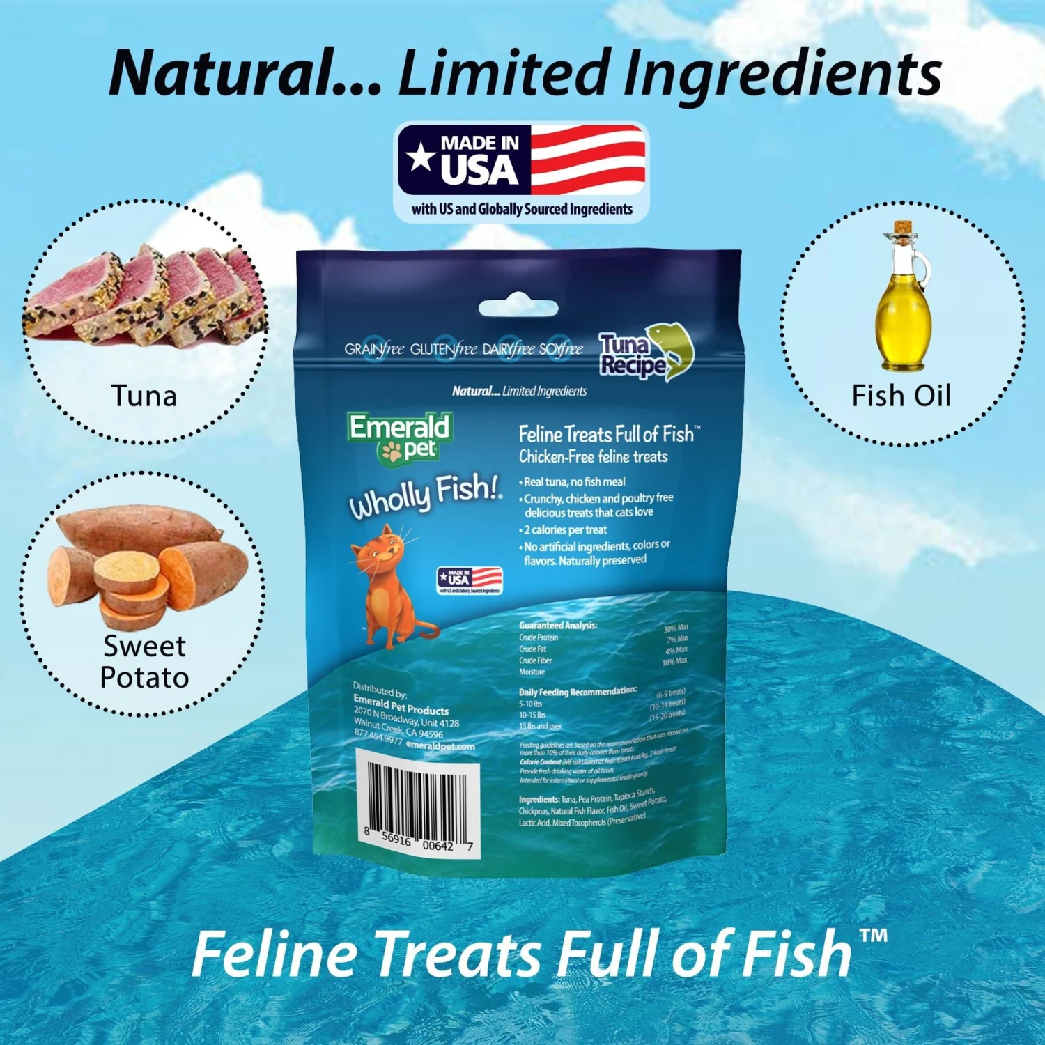 Emerald Pet Wholly Fish! Tuna Recipe Cat Treats 8 Emerald Pet Wholly Fish! Tuna Recipe Cat Treats - Image 6