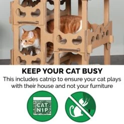Tiger Tough Tower Playground 22.83-in Corrugated Cat Tree -Trixie || Catit || Nature's Miracle Shop 178843 PT4. AC SS1800 V1613085408