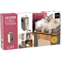 Vesper Cubo Tower 34.25-in Modern Cat Condo -Trixie || Catit || Nature's Miracle Shop 182899 PT7. AC SS1800 V1583964779