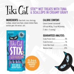 Tiki Cat Stix Tuna & Scallops In Creamy Gravy Grain-Free Wet Cat Treat, 3-oz Pouch, Pack Of 6 -Trixie || Catit || Nature's Miracle Shop 186313 PT2. AC SS1800 V1702665631