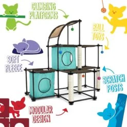 Kitty City Claw Mega Kit 46.75-in Faux Fleece Cat Tree & Condo -Trixie || Catit || Nature's Miracle Shop 190254 PT1. AC SS1800 V1590678667