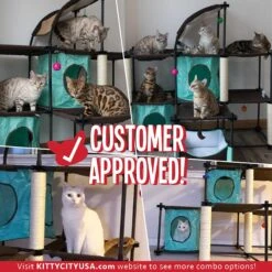 Kitty City Claw Mega Kit 46.75-in Faux Fleece Cat Tree & Condo -Trixie || Catit || Nature's Miracle Shop 190254 PT3. AC SS1800 V1590678668