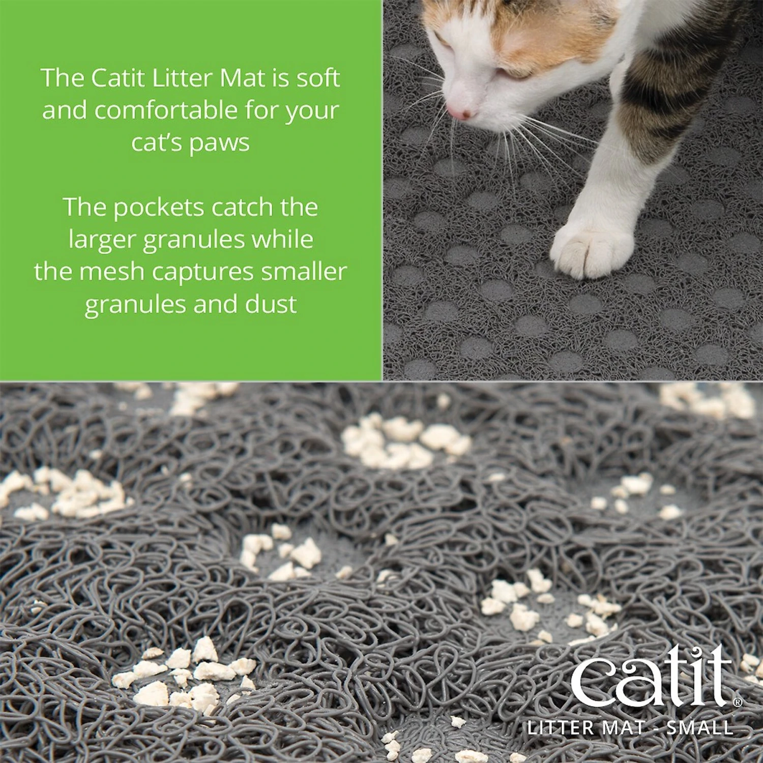 Catit Cat Litter Mat, Grey 4 Catit Cat Litter Mat, Grey - Image 2