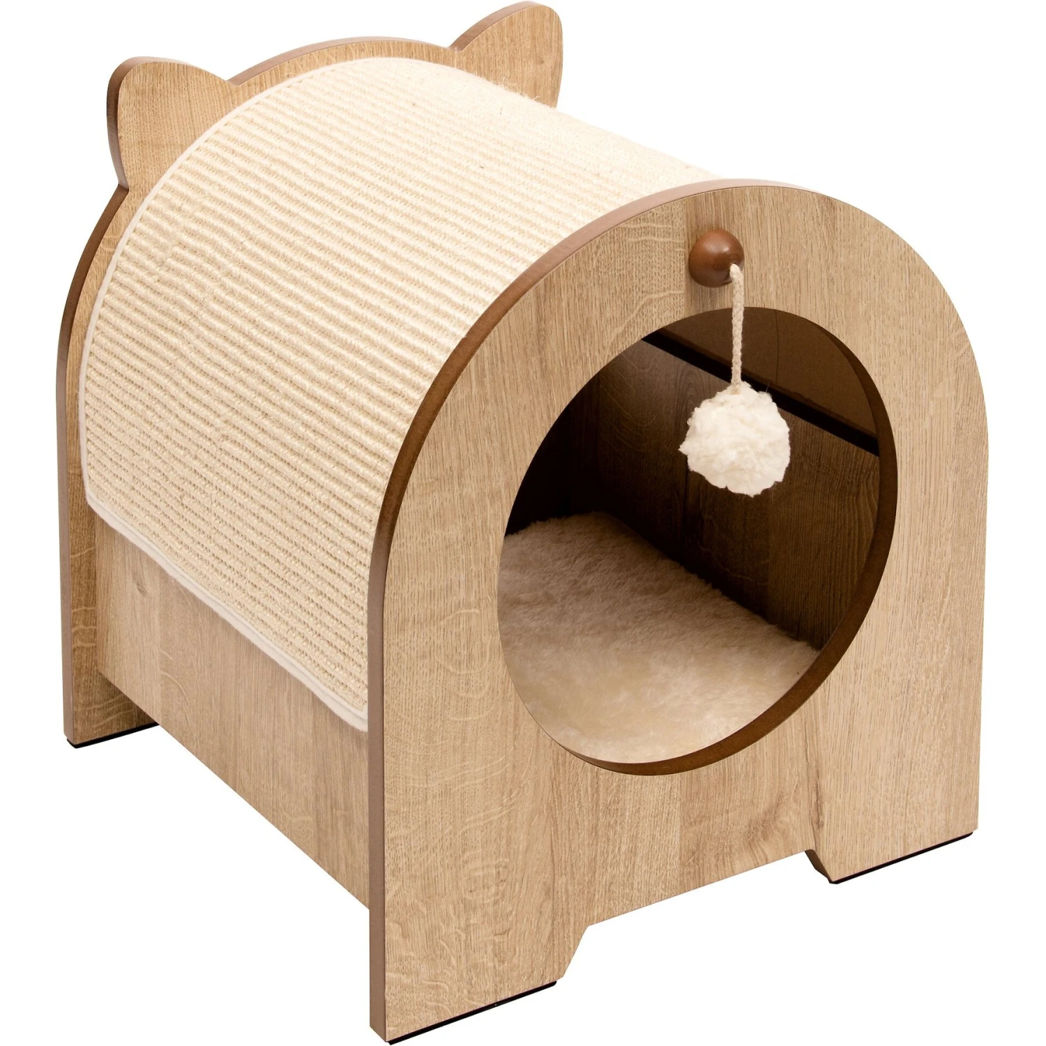 Vesper Minou 15.94-in Modern Cat Scratcher With Toy 3 Vesper Minou 15.94-in Modern Cat Scratcher With Toy