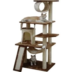 Go Pet Club 53-in Faux Fur Cat Tree & Condo -Trixie || Catit || Nature's Miracle Shop 197655 PT2. AC SS1800 V1702056823