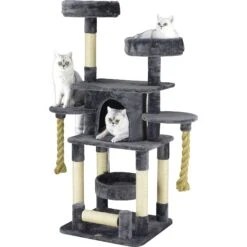 Go Pet Club 57.5-in Faux Fur Cat Tree & Condo -Trixie || Catit || Nature's Miracle Shop 197672 PT1. AC SS1800 V1587483776