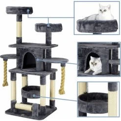 Go Pet Club 57.5-in Faux Fur Cat Tree & Condo -Trixie || Catit || Nature's Miracle Shop 197672 PT2. AC SS1800 V1587483778