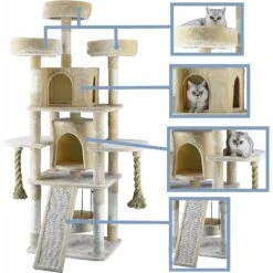 Go Pet Club 70-in Faux Fur Cat Tree & Condo -Trixie || Catit || Nature's Miracle Shop 197677 PT2. AC SS1800 V1587483999