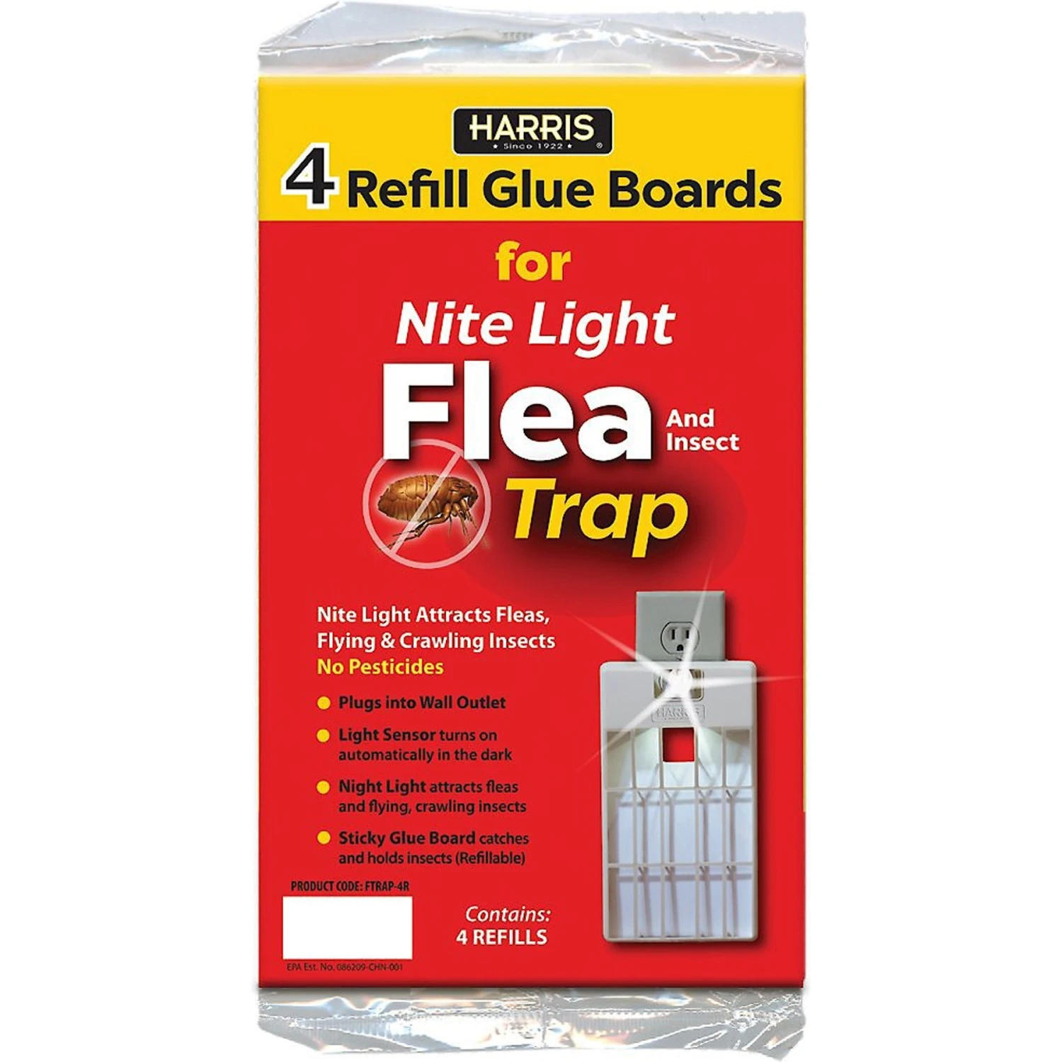 Harris Nite Light Flea & Insect Trap Glue Board Refills, 4 Count 3 Harris Nite Light Flea & Insect Trap Glue Board Refills, 4 Count