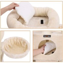 FEANDREA 55.5-in Faux Fleece Cat Tree & Condo -Trixie || Catit || Nature's Miracle Shop 205223 PT2. AC SS1800 V1648064525