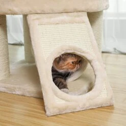 FEANDREA 55.5-in Faux Fleece Cat Tree & Condo -Trixie || Catit || Nature's Miracle Shop 205223 PT5. AC SS1800 V1648065992