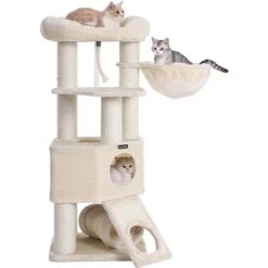 FEANDREA 55.5-in Faux Fleece Cat Tree & Condo -Trixie || Catit || Nature's Miracle Shop 205223 PT7. AC SS1800 V1648067213