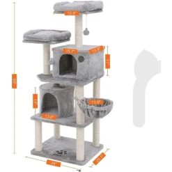 FEANDREA 55.1-in Faux Fleece Cat Tree & Condo 12 FEANDREA 55.1-in Faux Fleece Cat Tree & Condo -Trixie || Catit || Nature's Miracle Shop 205247 PT1. AC SS1800 V1648064501