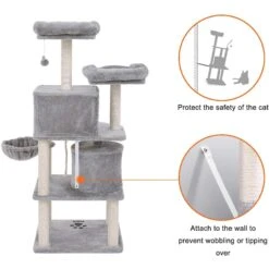 FEANDREA 55.1-in Faux Fleece Cat Tree & Condo 15 FEANDREA 55.1-in Faux Fleece Cat Tree & Condo -Trixie || Catit || Nature's Miracle Shop 205247 PT4. AC SS1800 V1648066608