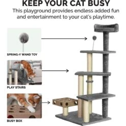 Tiger Tough Play Stairs 49.5-in Faux Fur Cat Tree -Trixie || Catit || Nature's Miracle Shop 206576 PT4. AC SS1800 V1618280208