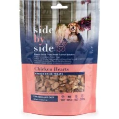 Side By Side Chicken Hearts Freeze-Dried Dog & Cat Treats, 2.5-oz Bag