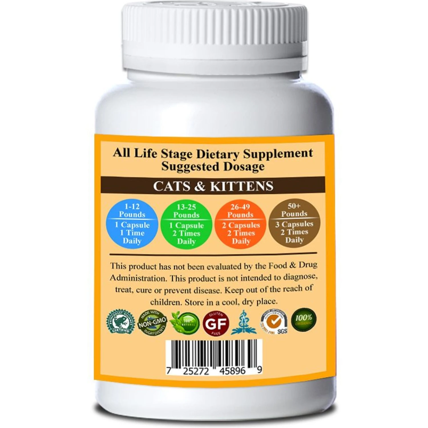 Natura Petz Organics All Shins & Grins Cat Supplement, 90 Count 4 Natura Petz Organics All Shins & Grins Cat Supplement, 90 Count - Image 2