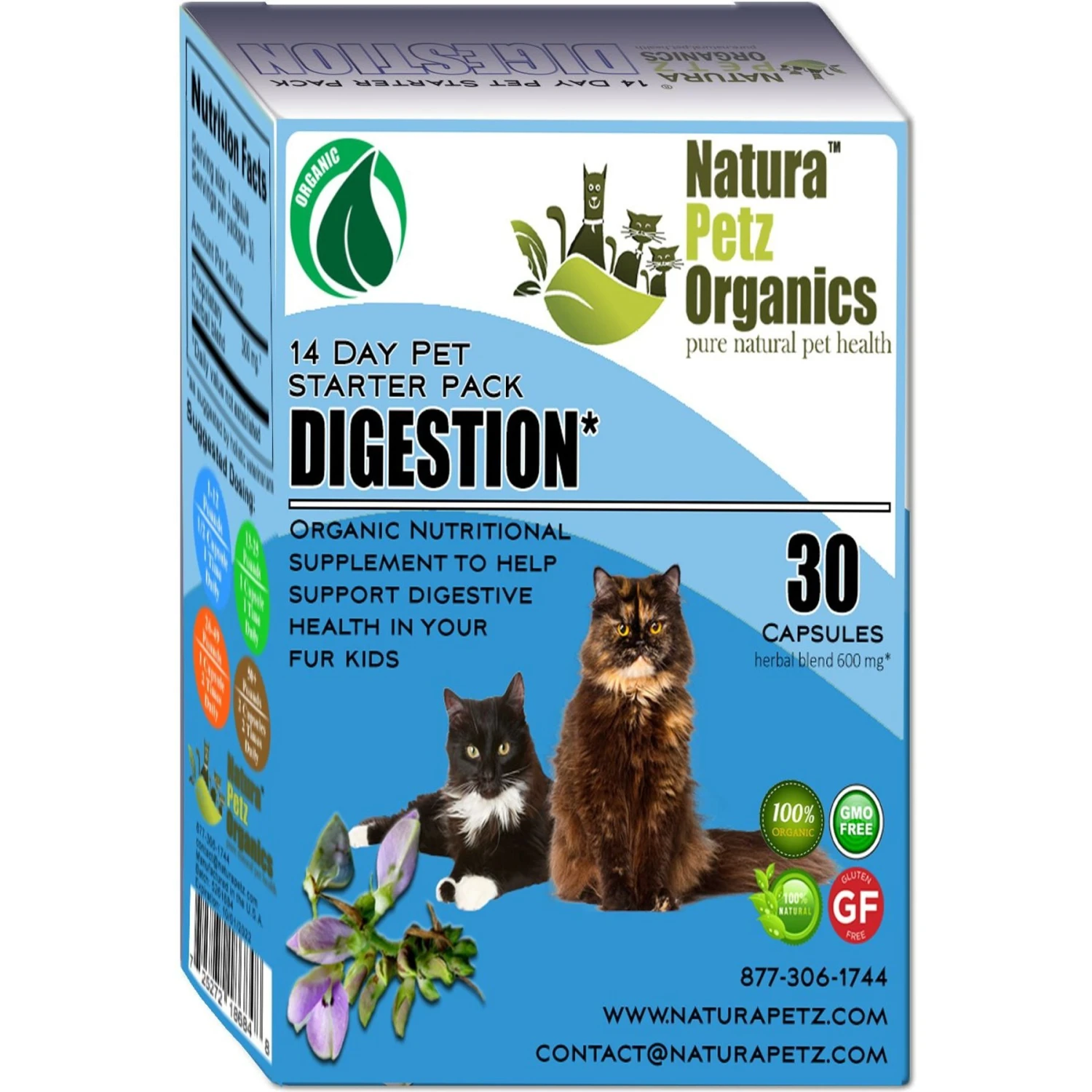 Natura Petz Organics Digestion Starter Pack Cat Supplement, 30 Count 3 Natura Petz Organics Digestion Starter Pack Cat Supplement, 30 Count