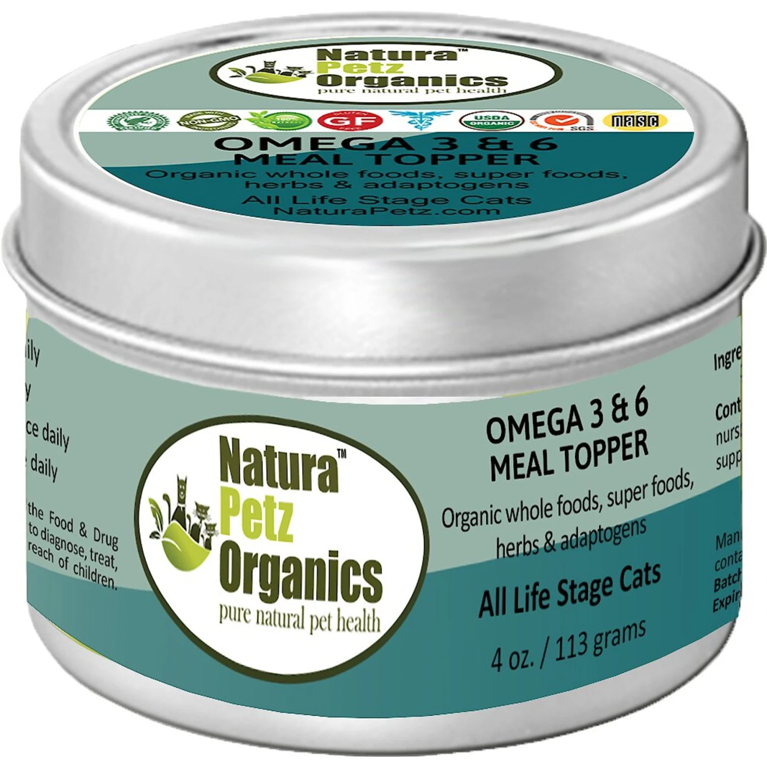 Natura Petz Organics Omega 3 & 6 Turkey Flavored Powder Skin & Coat Supplement For Cats 3 Natura Petz Organics Omega 3 & 6 Turkey Flavored Powder Skin & Coat Supplement For Cats