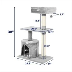 Frisco 38-in Cat Tree With Condo, Top Perch & Toy -Trixie || Catit || Nature's Miracle Shop 214377 PT1. AC SS1800 V1687792322