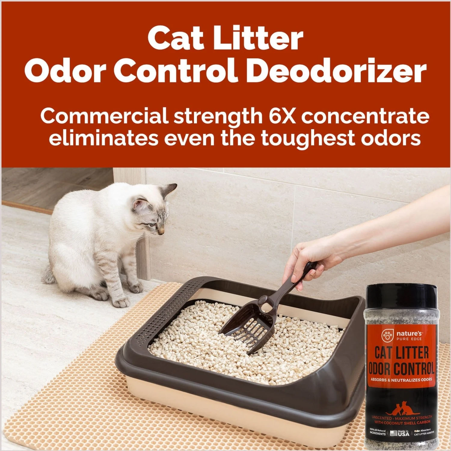 Nature's Pure Edge Cat Litter Odor Control Deodorizer, 1-lb Bottle 6 Nature's Pure Edge Cat Litter Odor Control Deodorizer, 1-lb Bottle - Image 4