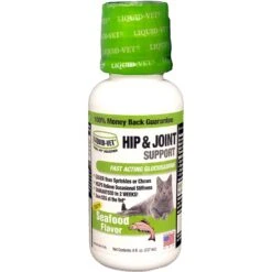 Liquid-Vet Hip & Joint Support Seafood Flavor Cat Supplement, 8-oz Bottle
