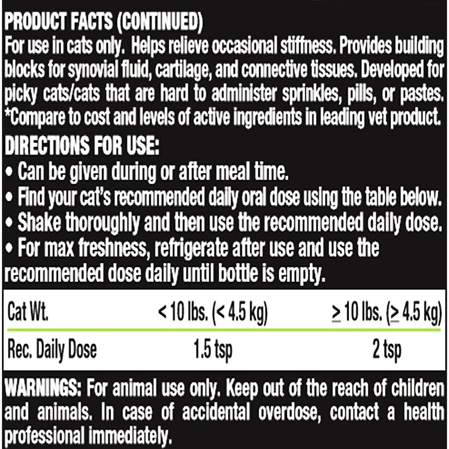 Liquid-Vet Hip & Joint Support Allergy-Friendly Unflavored Cat Supplement, 8-oz Bottle 5 Liquid-Vet Hip & Joint Support Allergy-Friendly Unflavored Cat Supplement, 8-oz Bottle - Image 3