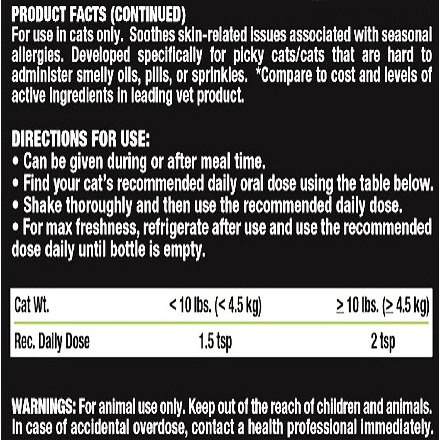 Liquid-Vet Itch & Allergy Support Allergy-Friendly Unflavored Cat Supplement, 8-oz Bottle 5 Liquid-Vet Itch & Allergy Support Allergy-Friendly Unflavored Cat Supplement, 8-oz Bottle - Image 3