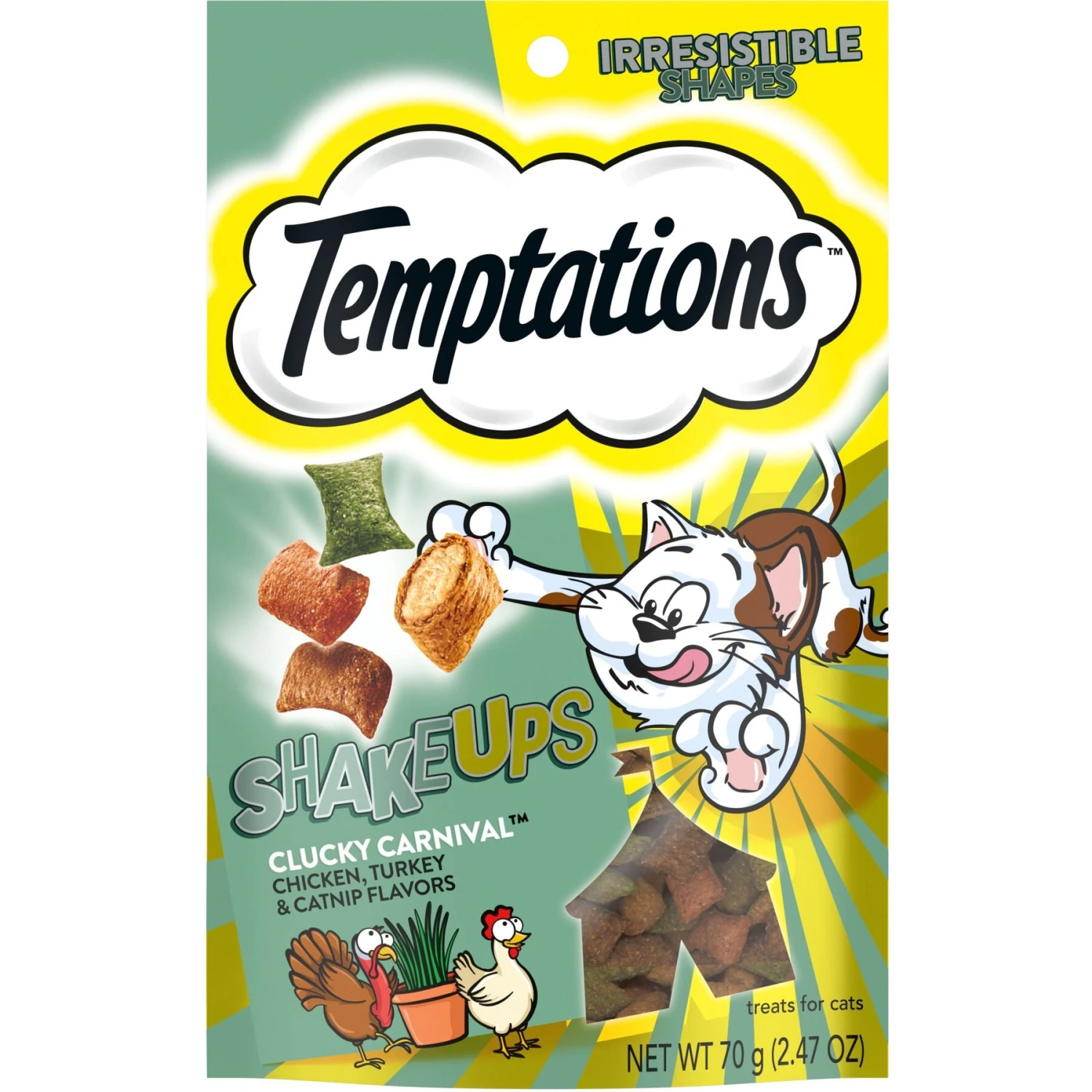 Temptations ShakeUps Clucky Carnival Chicken, Turkey & Catnip Flavor Soft & Crunchy Cat Treats 3 Temptations ShakeUps Clucky Carnival Chicken, Turkey & Catnip Flavor Soft & Crunchy Cat Treats