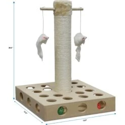 Go Pet Club 20-in IQ Busy Box Cat Scratching Post & Toys, Beige 9 Go Pet Club 20-in IQ Busy Box Cat Scratching Post & Toys, Beige -Trixie || Catit || Nature's Miracle Shop 216908 PT3. AC SS1800 V1671226285
