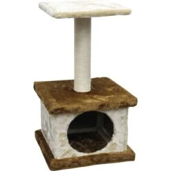Go Pet Club 22-in Economical Cat Tree Condo, Beige/Brown -Trixie || Catit || Nature's Miracle Shop 216916 PT2. AC SS1800 V1587484063