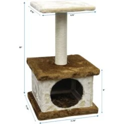 Go Pet Club 22-in Economical Cat Tree Condo, Beige/Brown -Trixie || Catit || Nature's Miracle Shop 216916 PT3. AC SS1800 V1671226226