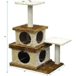 Go Pet Club 32-in Economical Cat Tree House, Beige/Brown -Trixie || Catit || Nature's Miracle Shop 216954 PT3. AC SS1800 V1671226285