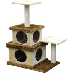 Go Pet Club 32-in Economical Cat Tree House, Beige/Brown -Trixie || Catit || Nature's Miracle Shop 216954 pt2. AC SS1800 V1579195136