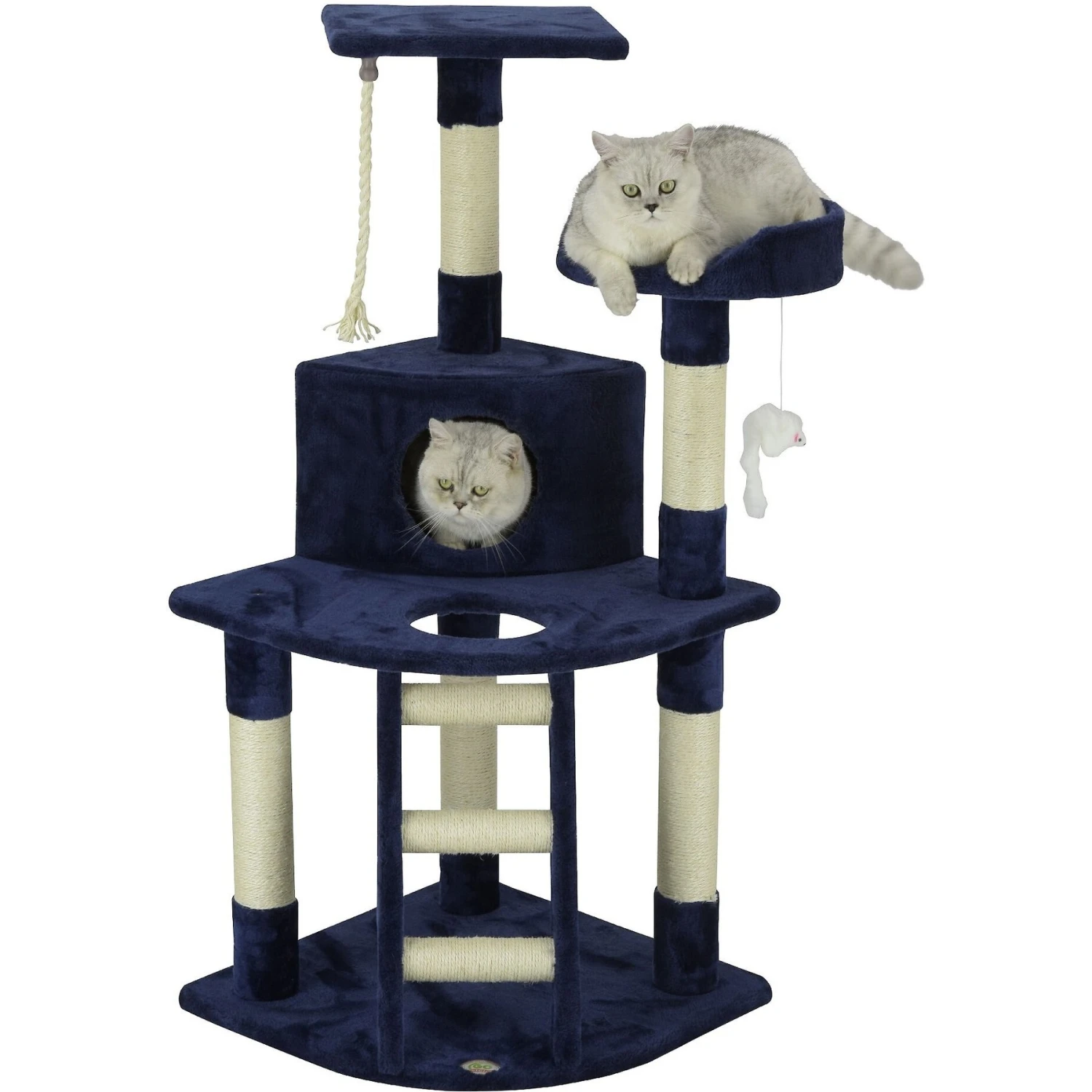 Go Pet Club 48-in Classic Sisal Posts Cat Tree Condo 4 Go Pet Club 48-in Classic Sisal Posts Cat Tree Condo - Image 2
