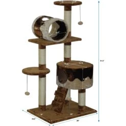 Go Pet Club 51.5-in Cat Tree Condo, Beige/ Brown -Trixie || Catit || Nature's Miracle Shop 217045 PT3. AC SS1800 V1671226284