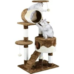 Go Pet Club 51.5-in Cat Tree Condo, Beige/ Brown -Trixie || Catit || Nature's Miracle Shop 217045 pt1. AC SS1800 V1579195734