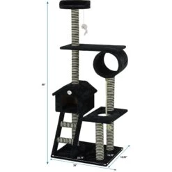 Go Pet Club 60-in Sisal Posts Cat Tree Condo, Black 9 Go Pet Club 60-in Sisal Posts Cat Tree Condo, Black -Trixie || Catit || Nature's Miracle Shop 217082 PT3. AC SS1800 V1671226224