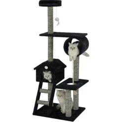 Go Pet Club 60-in Sisal Posts Cat Tree Condo, Black 7 Go Pet Club 60-in Sisal Posts Cat Tree Condo, Black -Trixie || Catit || Nature's Miracle Shop 217082 pt1. AC SS1800 V1579195386