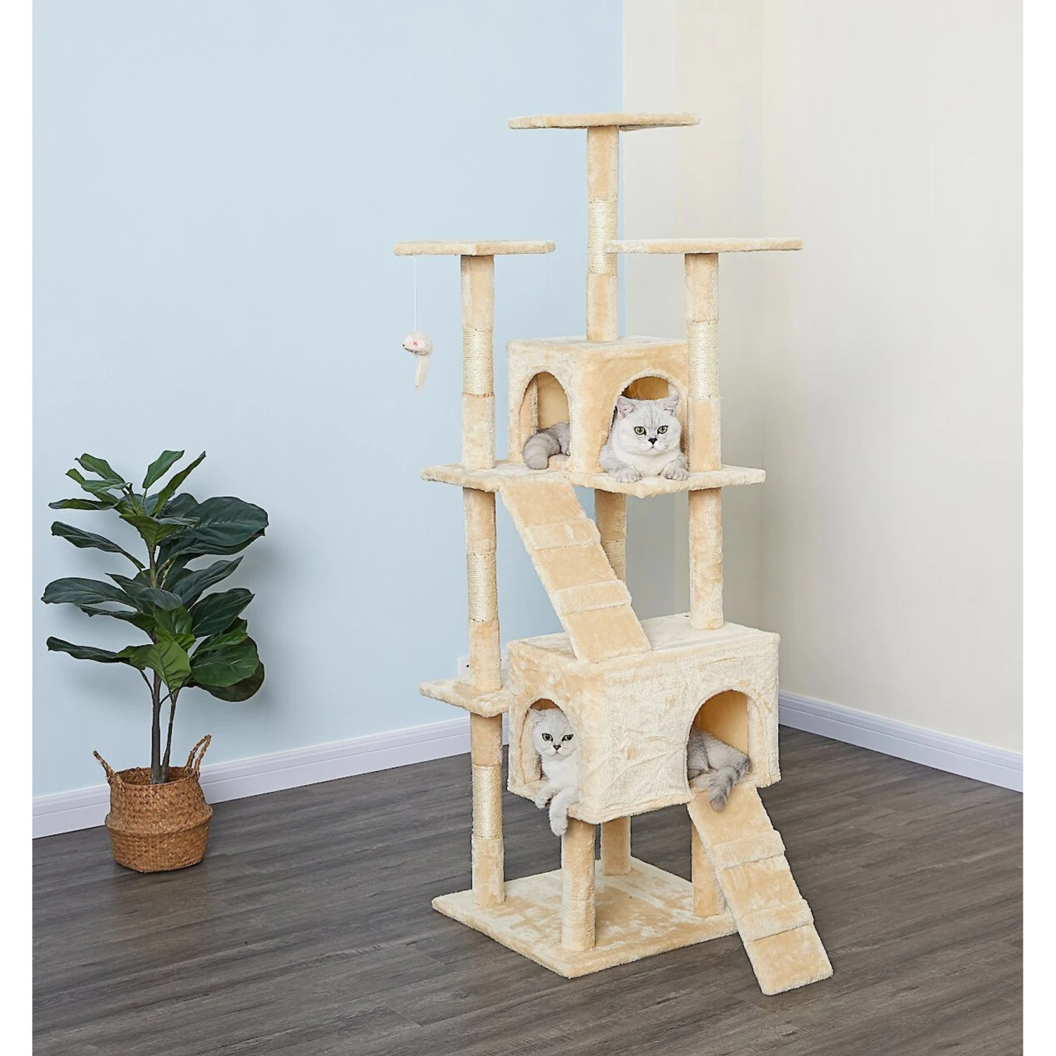 Go Pet Club 63-in Economical Sisal Cat Tree 3 Go Pet Club 63-in Economical Sisal Cat Tree