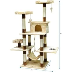 Go Pet Club 70-in IQ Busy Box Cat Tree Condo, Beige -Trixie || Catit || Nature's Miracle Shop 217132 PT3. AC SS1800 V1671226287