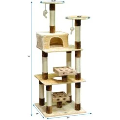 Go Pet Club 74-in IQ Busy Box Cat Tree Condo, Beige -Trixie || Catit || Nature's Miracle Shop 217148 PT3. AC SS1800 V1671226226