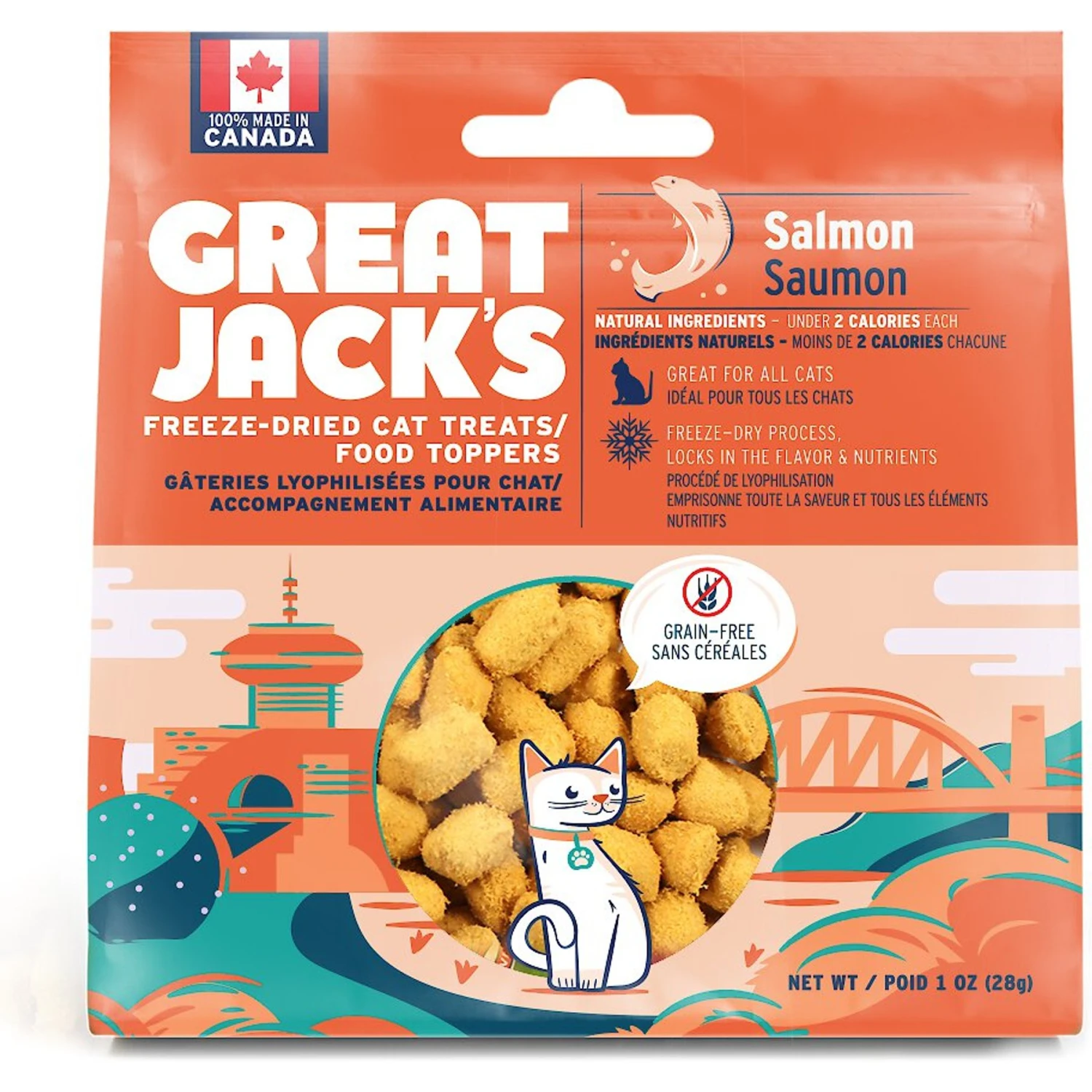 Great Jack's Salmon Freeze-Dried Grain-Free Cat Treats 3 Great Jack's Salmon Freeze-Dried Grain-Free Cat Treats