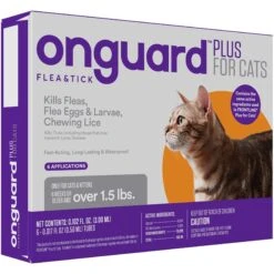 Onguard Plus Flea & Tick Spot Treatment For Cats, Over 1.5 Lbs