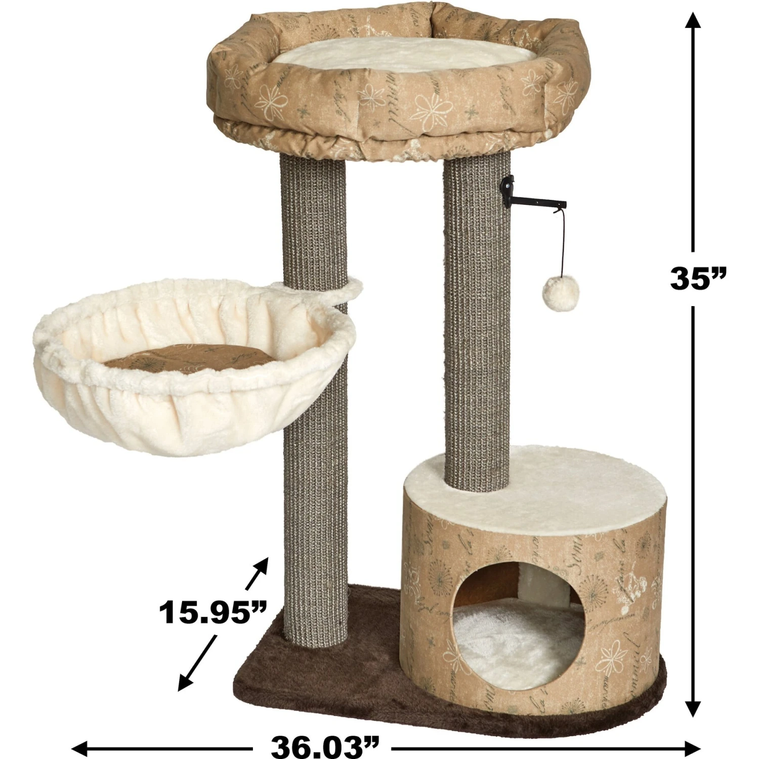MidWest Feline Nuvo Cove 35-in Faux Fur Modern Cat Tree 11 MidWest Feline Nuvo Cove 35-in Faux Fur Modern Cat Tree - Image 9
