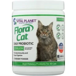 Vital Planet Flora Cat Daily Probiotic Powder Cat Supplement