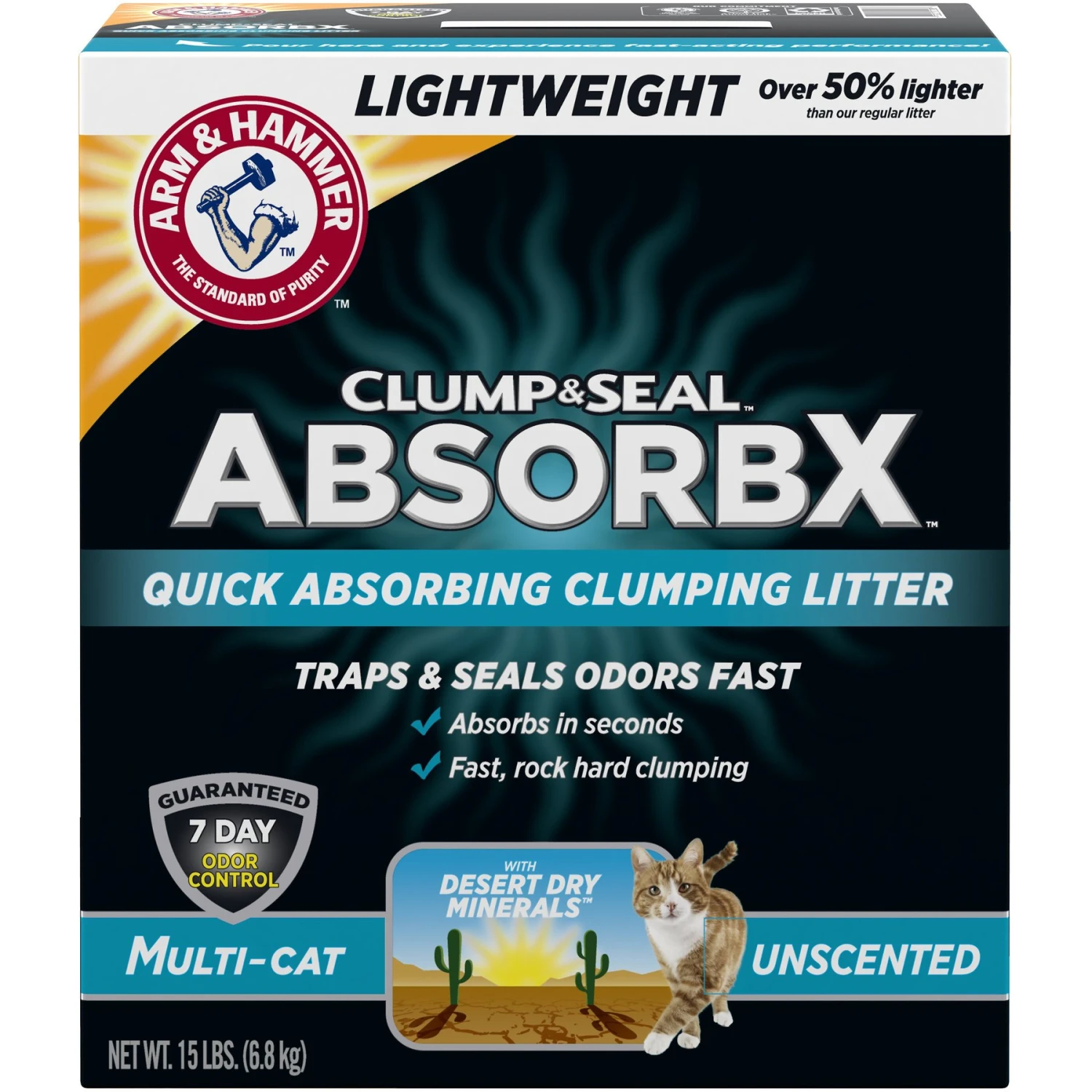 Arm & Hammer Litter Clump & Seal AbsorbX Absorbing Unscented Multi-Cat Cat Litter 3 Arm & Hammer Litter Clump & Seal AbsorbX Absorbing Unscented Multi-Cat Cat Litter